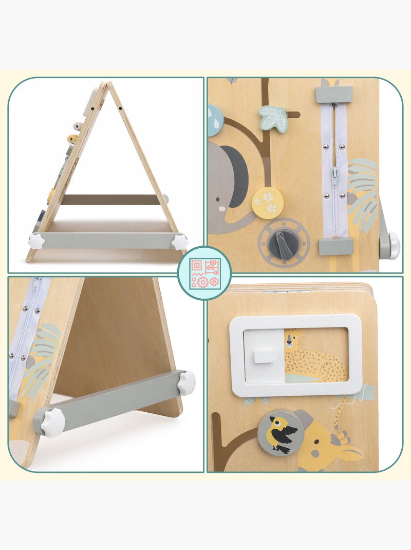 Quadro dupla face madeira infantil 2em1 magnetico & sensorial 49x37cm mamabrum N/D - Kiabi