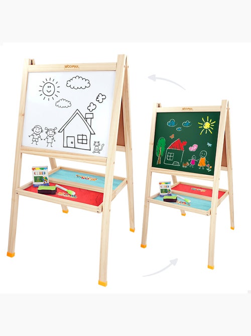 Quadro-negro de madeira woomax 2 em 1 40x43x77 cm - Kiabi