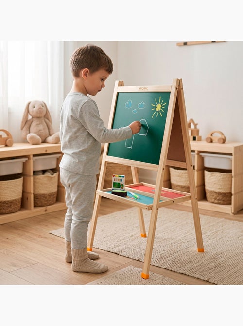 Quadro-negro de madeira woomax 2 em 1 40x43x77 cm - Kiabi