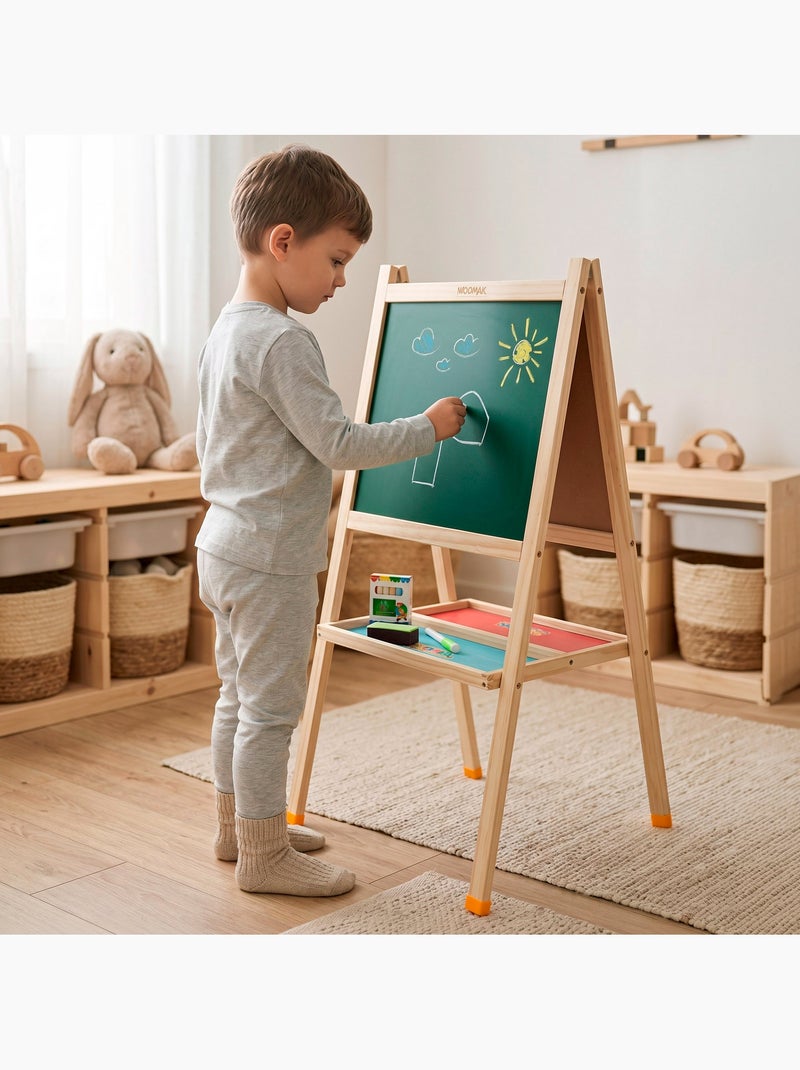Quadro-negro de madeira woomax 2 em 1 40x43x77 cm N/D - Kiabi