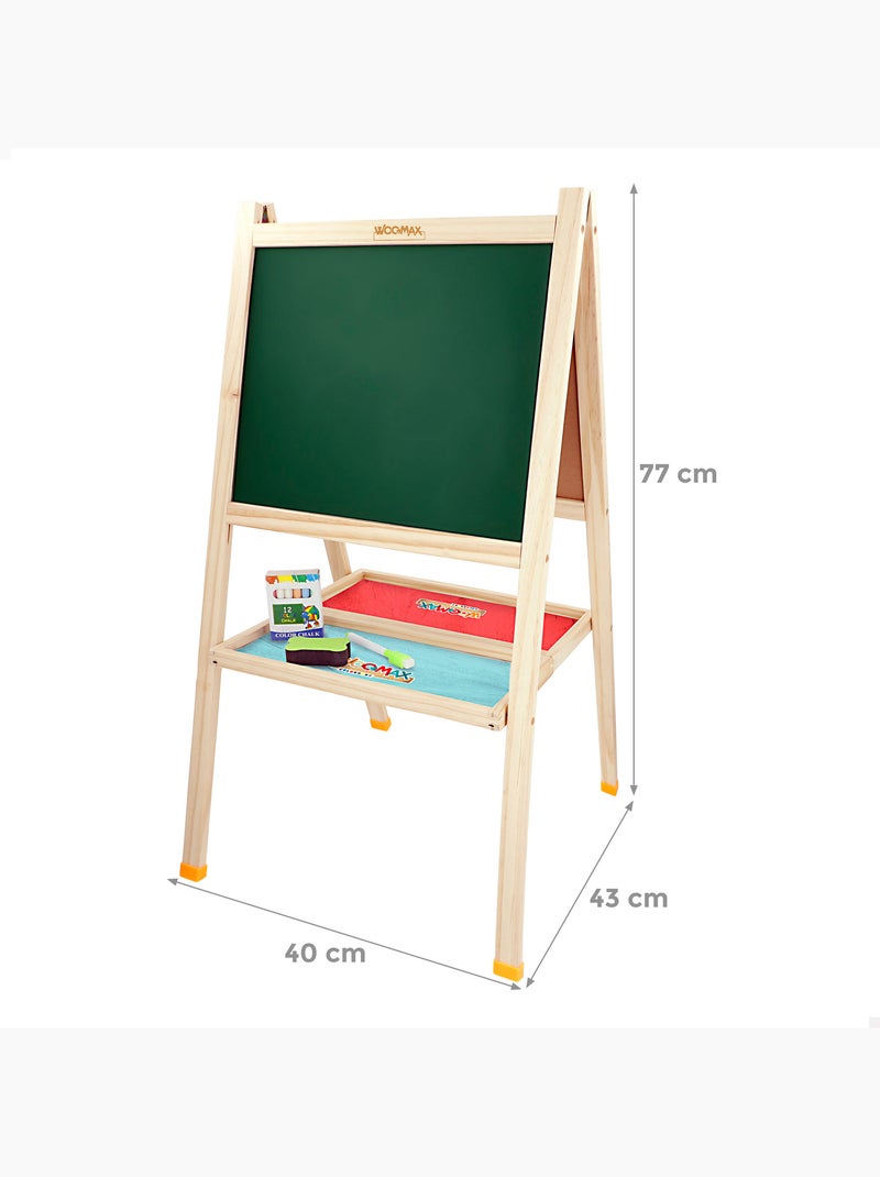 Quadro-negro de madeira woomax 2 em 1 40x43x77 cm N/D - Kiabi