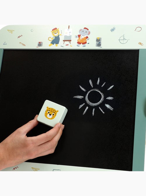 Quadro negro infantil de madeira dupla face com acessórios WOOMAX - Kiabi