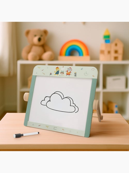 Quadro negro infantil de madeira dupla face com acessórios WOOMAX - Kiabi