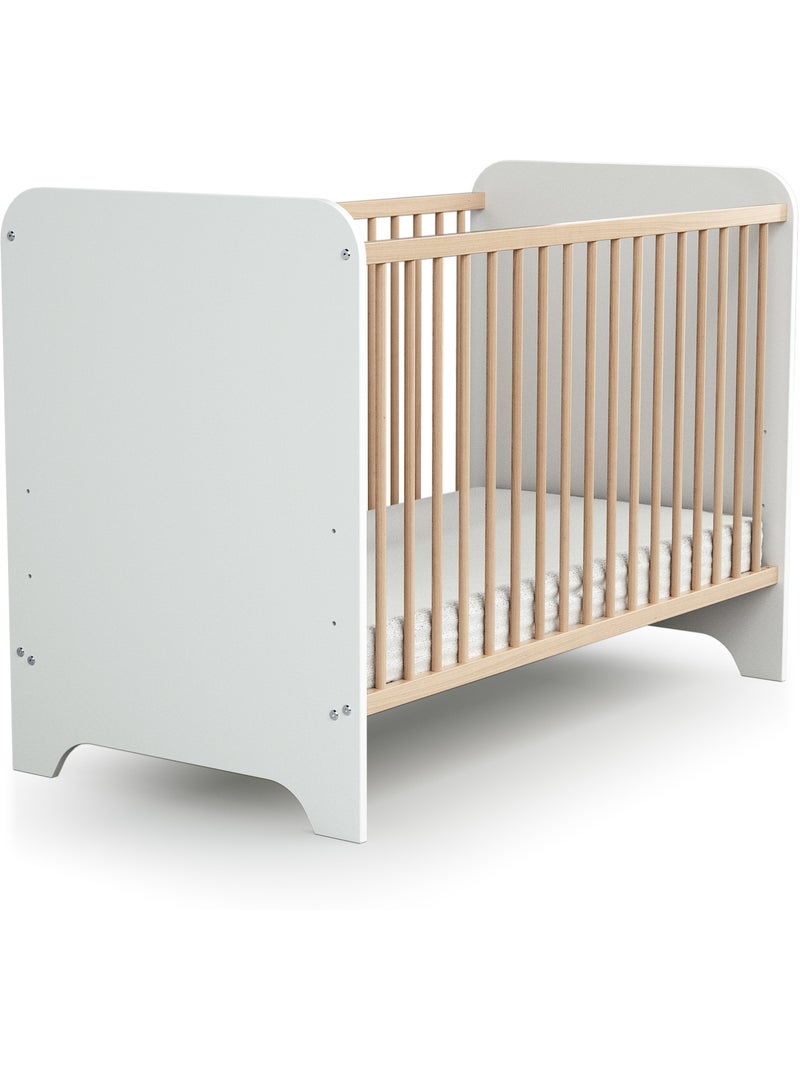 Quarto de bebé com cama, fraldário e roupeiro carrousel de madeira Bege/Branco - Kiabi