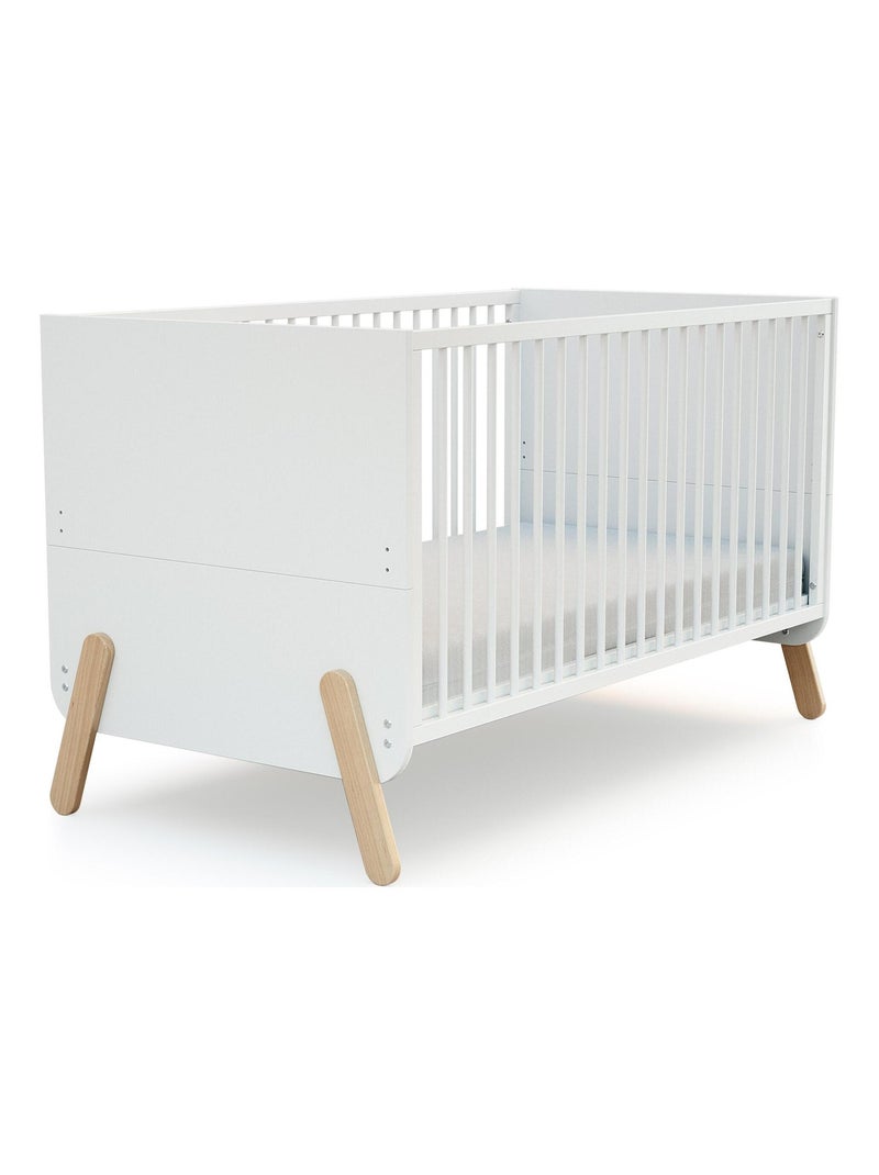 Quarto de bebé com cama, fraldário e roupeiro pirate de madeira Bege/Branco - Kiabi