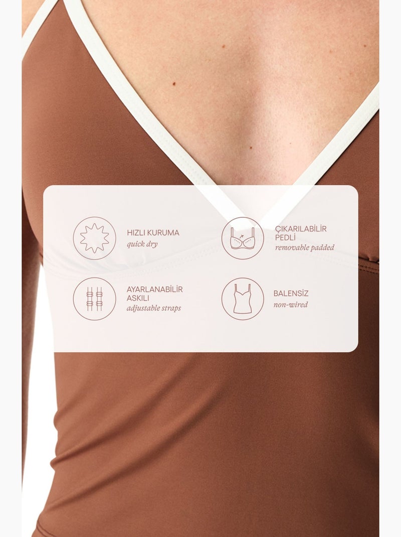 Quick dry fiona top tankini bikini penti Castanho - Kiabi