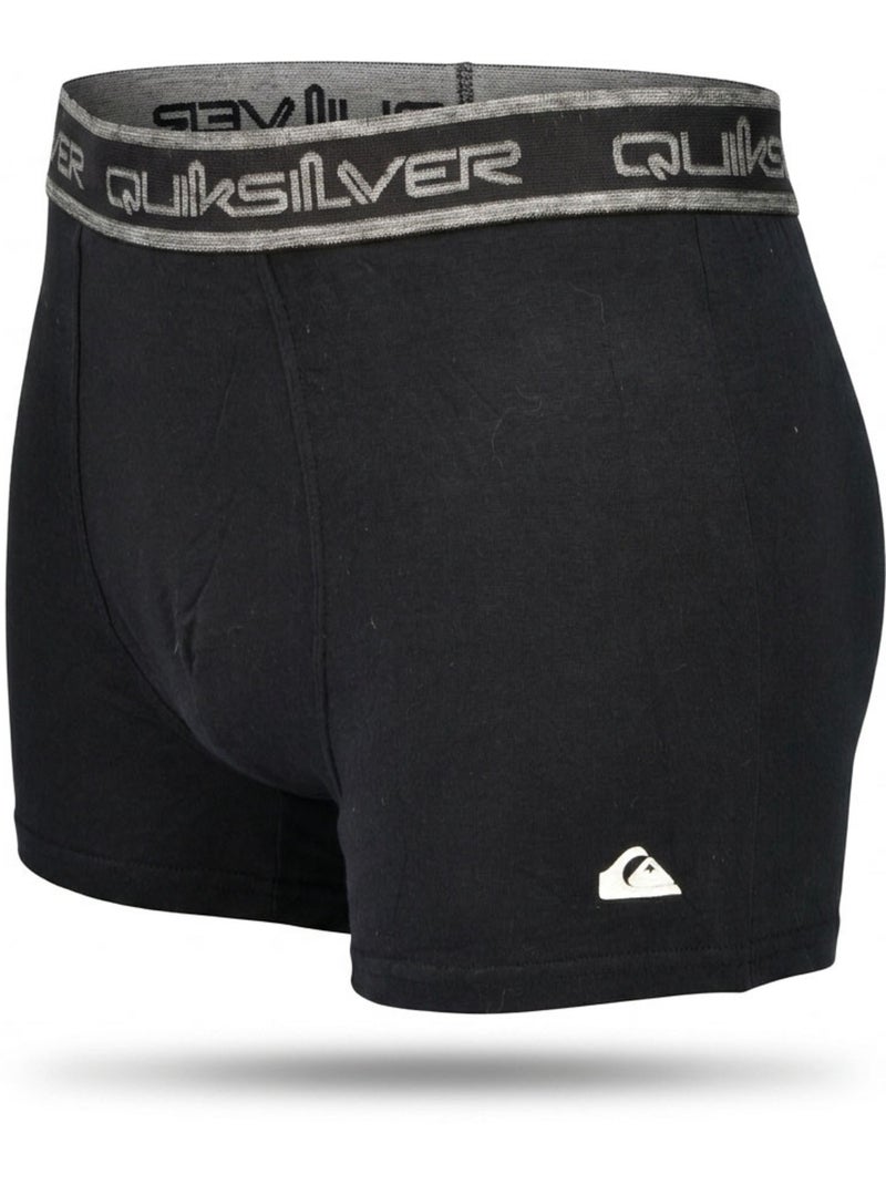 Quiksilver – Pack 2 Cuecas Boxer Homem Conforto Algodão Stretch Preto Cinza - Kiabi