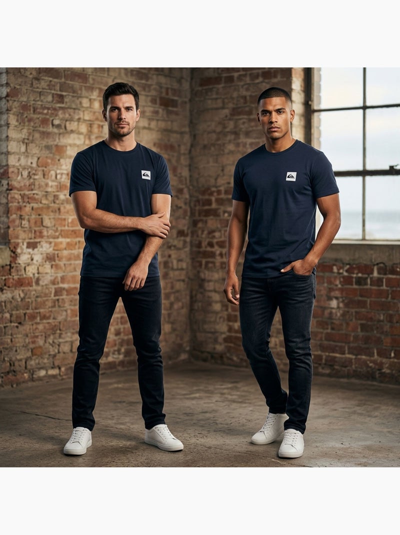 Quiksilver Pack de 2 T-Shirts Homem 100% Algodão Decote Redondo ou V Azul-marinho - Kiabi