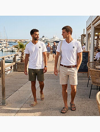 Quiksilver Pack de 2 T-Shirts Homem 100% Algodão Decote Redondo ou V