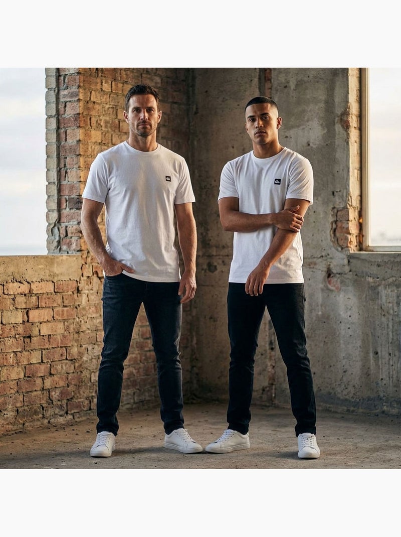 Quiksilver Pack de 2 T-Shirts Homem 100% Algodão Decote Redondo ou V Branco - Kiabi