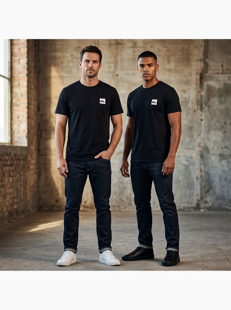 Quiksilver Pack de 2 T-Shirts Homem 100% Algodão Decote Redondo ou V Preto - Kiabi