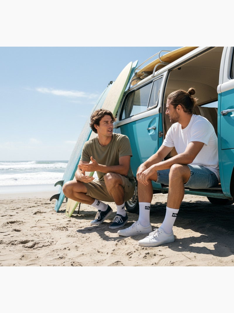 Quiksilver Pack de Meias Homem Crew 6 Pares Desportivas Acolchoadas Branco - Kiabi