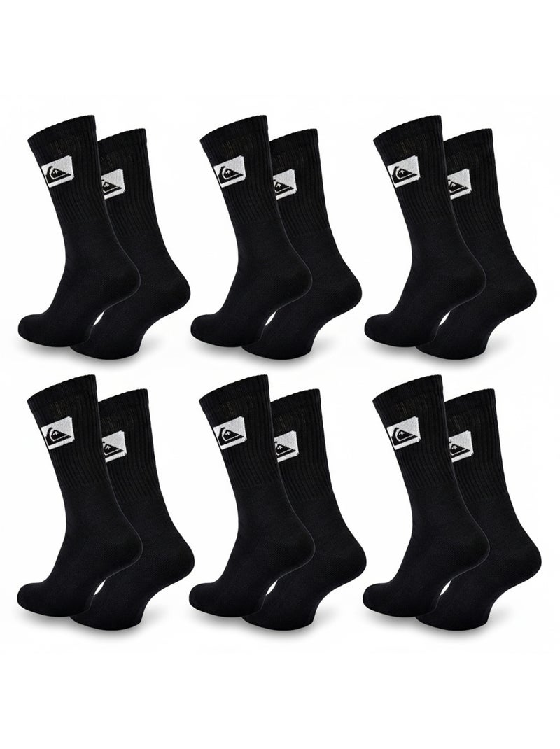 Quiksilver Pack de Meias Homem Crew 6 Pares Desportivas Acolchoadas Preto - Kiabi