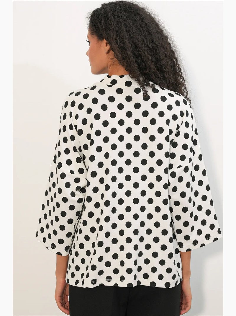 Quimono de praia de bolinhas bdart Branco Preto - Kiabi