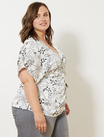 Quimono fluido com efeito acetinado - Kiabi