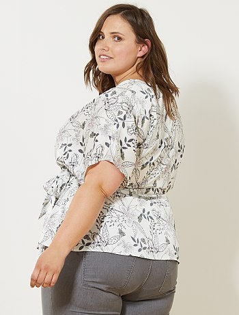 Quimono fluido com efeito acetinado - Kiabi