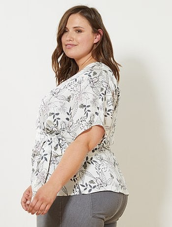 Quimono fluido com efeito acetinado - Kiabi