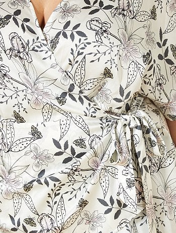 Quimono fluido com efeito acetinado - Kiabi