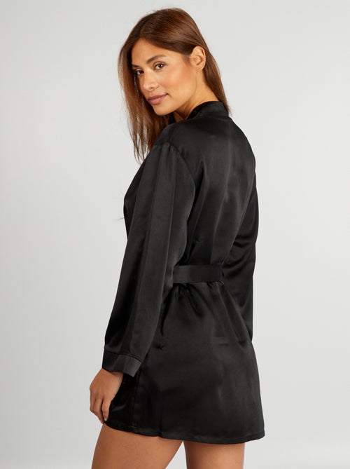 Quimono semi-comprido acetinado - Kiabi