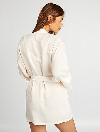 Quimono semi-comprido acetinado