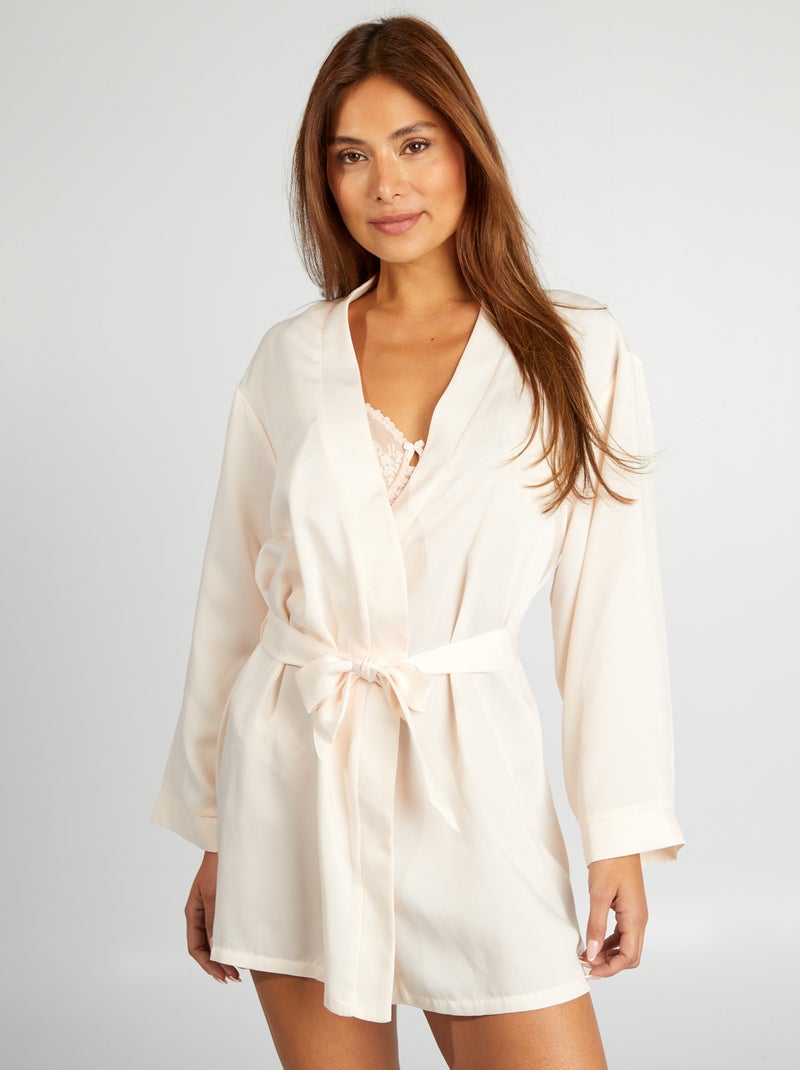 Quimono semi-comprido acetinado ROSA - Kiabi