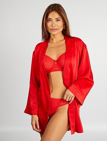 Quimono semi-comprido acetinado