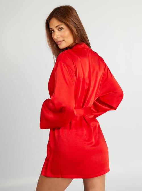 Quimono semi-comprido acetinado - Kiabi