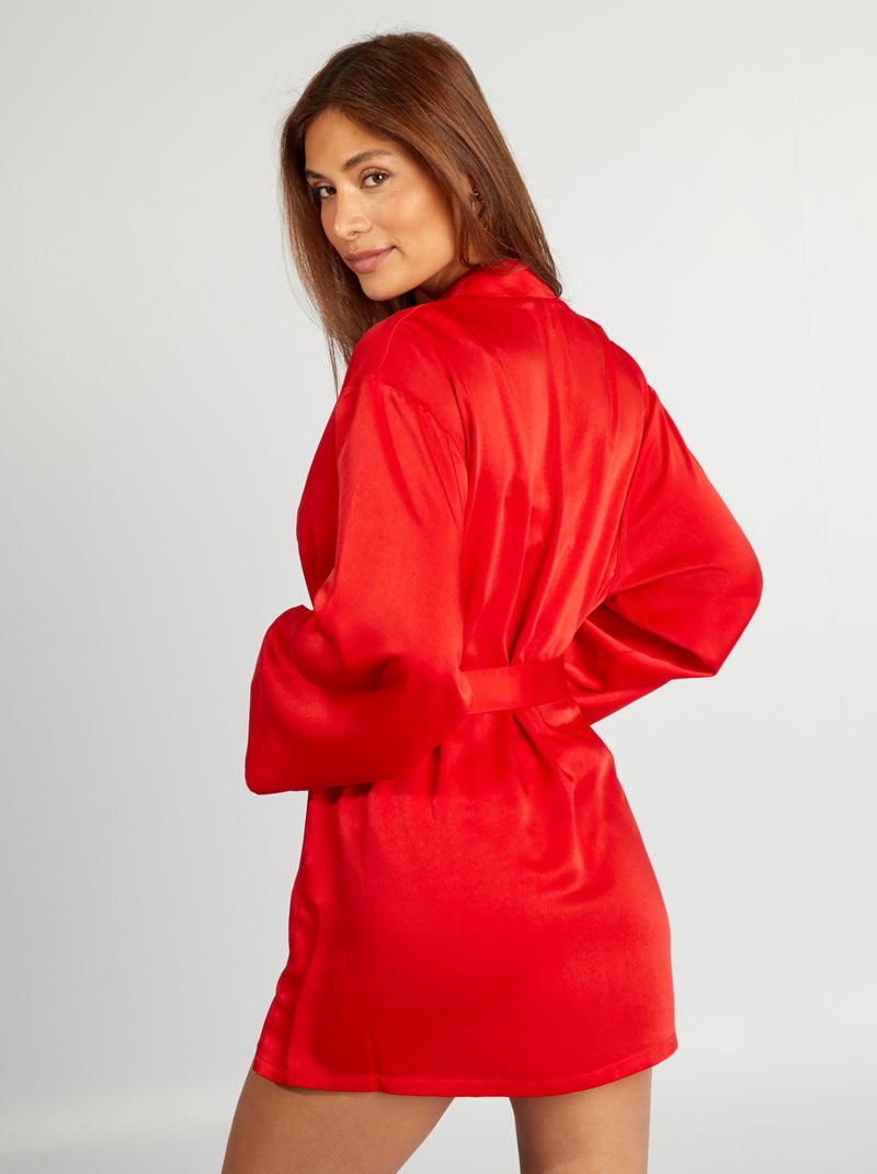 Quimono semi-comprido acetinado VERMELHO - Kiabi