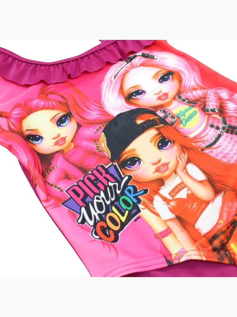 Rainbow High - Fato de banho criança inteiro estampado Rosa-fúcsia - Kiabi