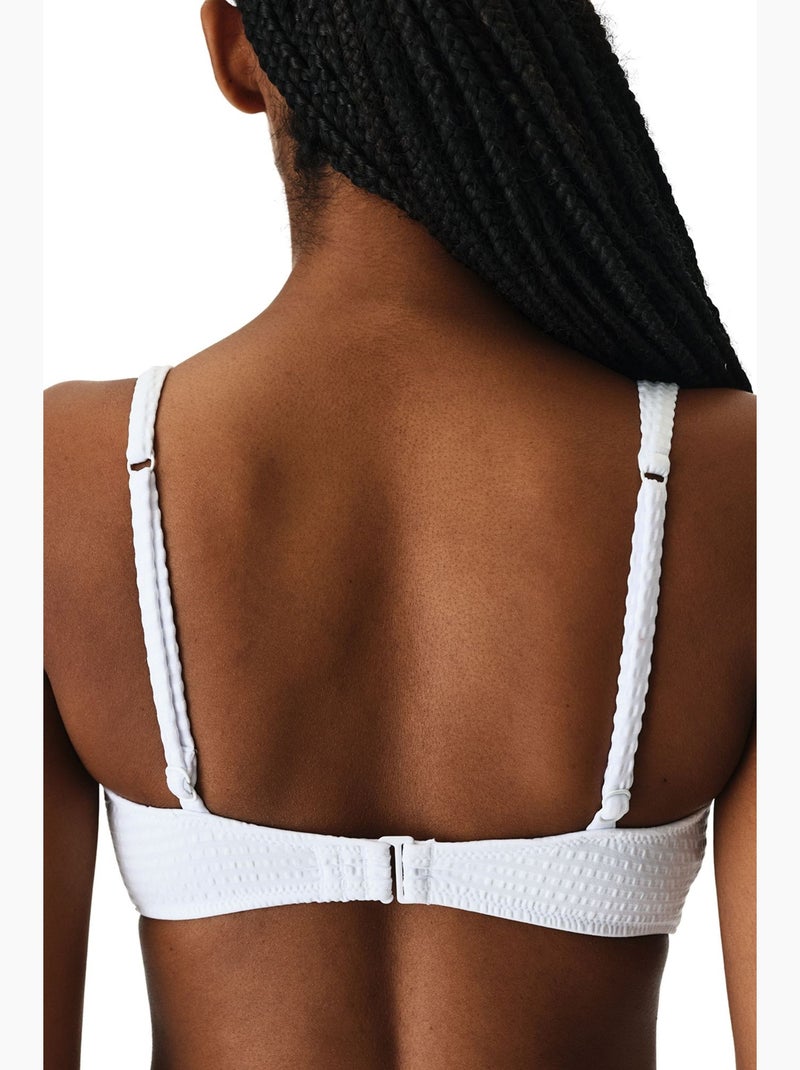 Rana hot top de biquíni texturizado penti Branco - Kiabi