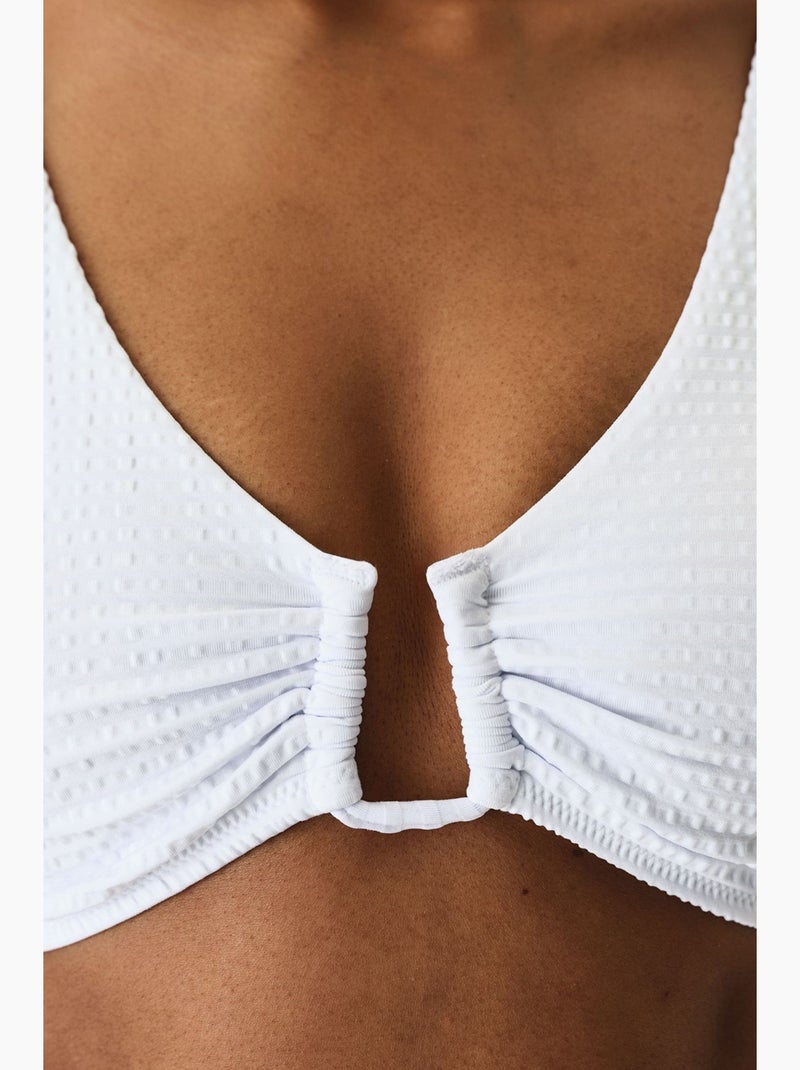 Rana hot top de biquíni texturizado penti Branco - Kiabi