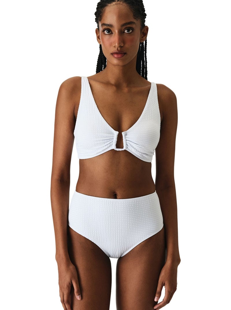 Rana hot top de biquíni texturizado penti Branco - Kiabi