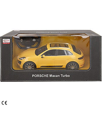 Rastar carro de controle remoto porsche macan turbo amarelo 1:14