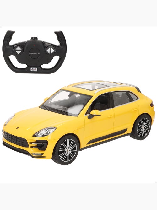 Rastar carro de controle remoto porsche macan turbo amarelo 1:14 - Kiabi