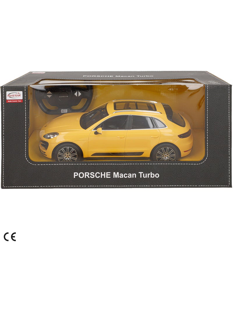 Rastar carro de controle remoto porsche macan turbo amarelo 1:14 N/D - Kiabi