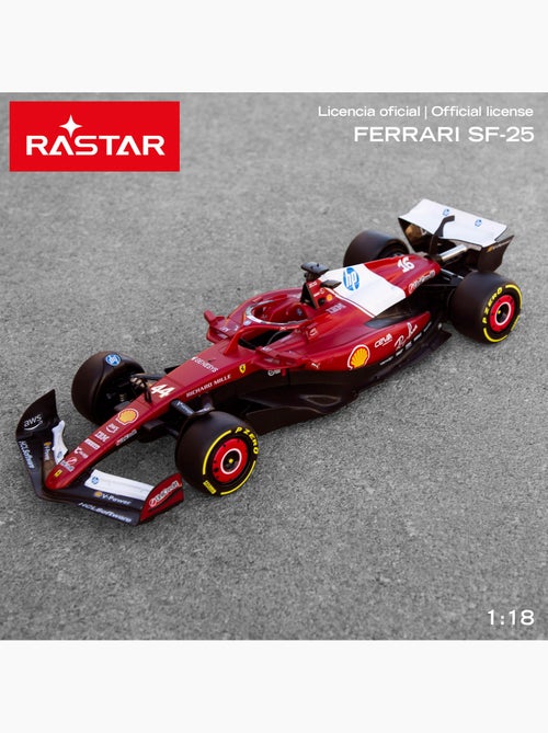 Rastar carro de radiocontrolo com licença oficial da ferrari sf-25, escala 1:18 - Kiabi