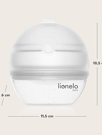 Recolhedor e tira-leite LIONELO Milky 2em1 - 60 ml - Discreto - Mãos livres - Sem BPA