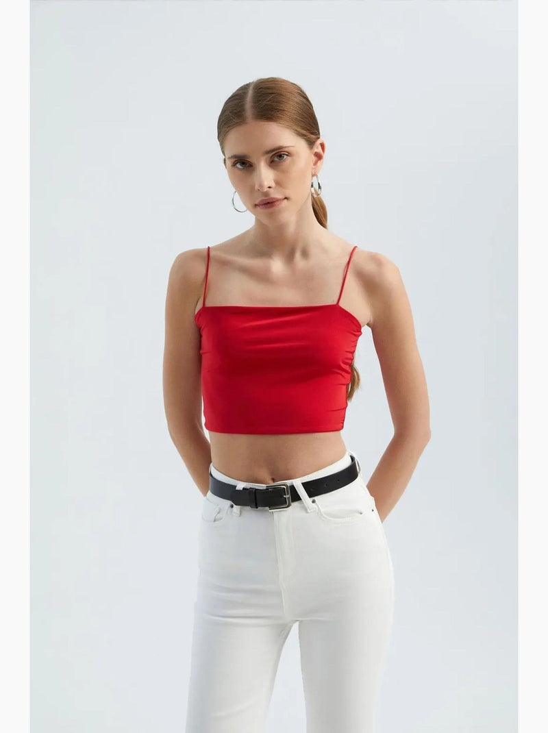 Regata básica cropped hiccup Vermelho - Kiabi