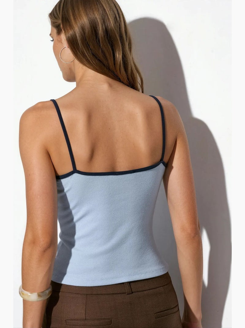 Regata camisola ajustada estampada busem Azul-céu - Kiabi