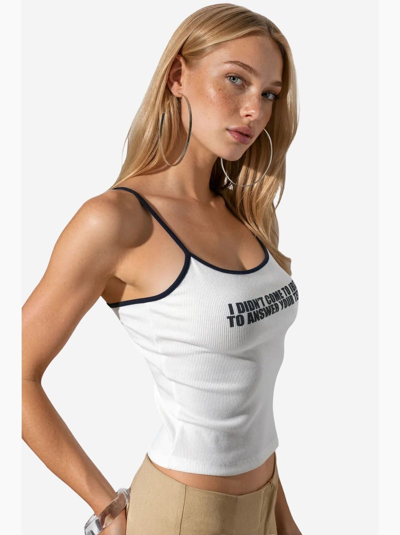 Regata camisola ajustada estampada busem Branco - Kiabi