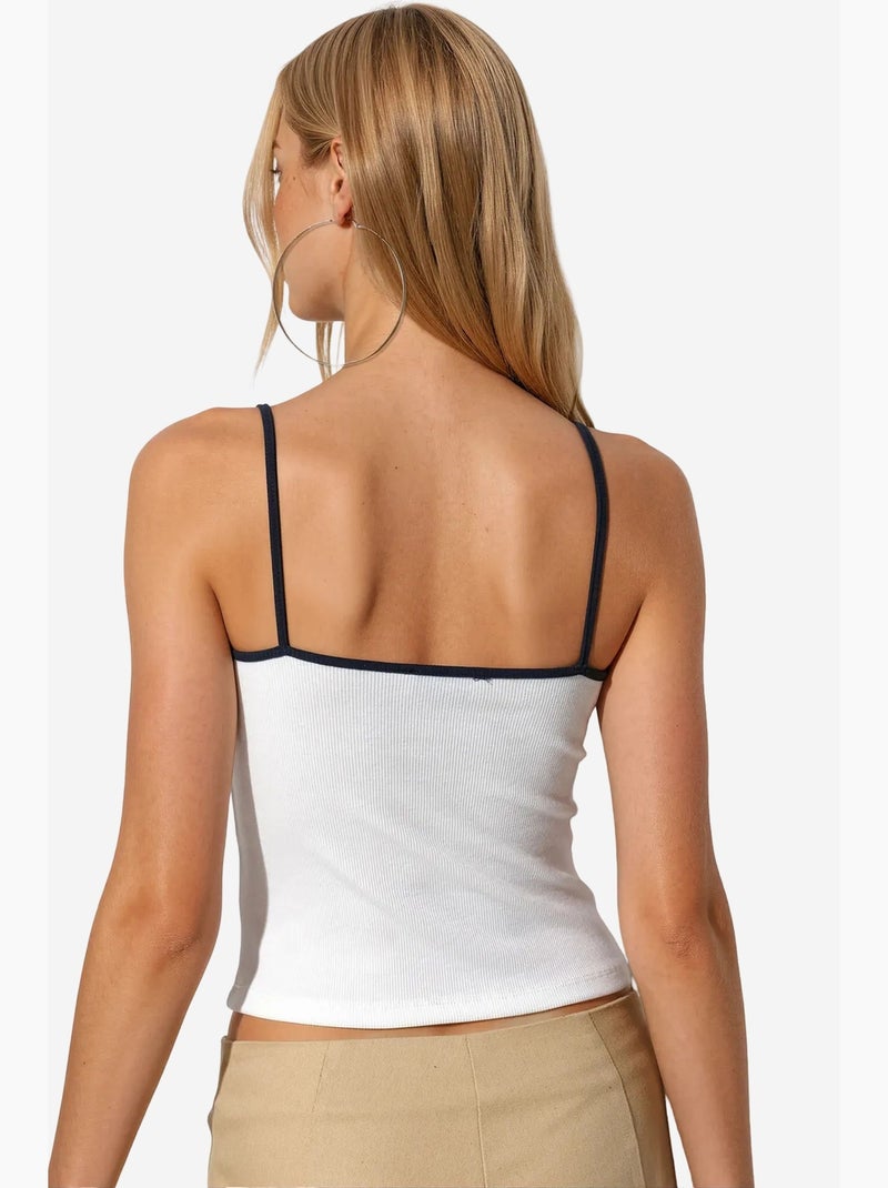 Regata camisola ajustada estampada busem Branco - Kiabi