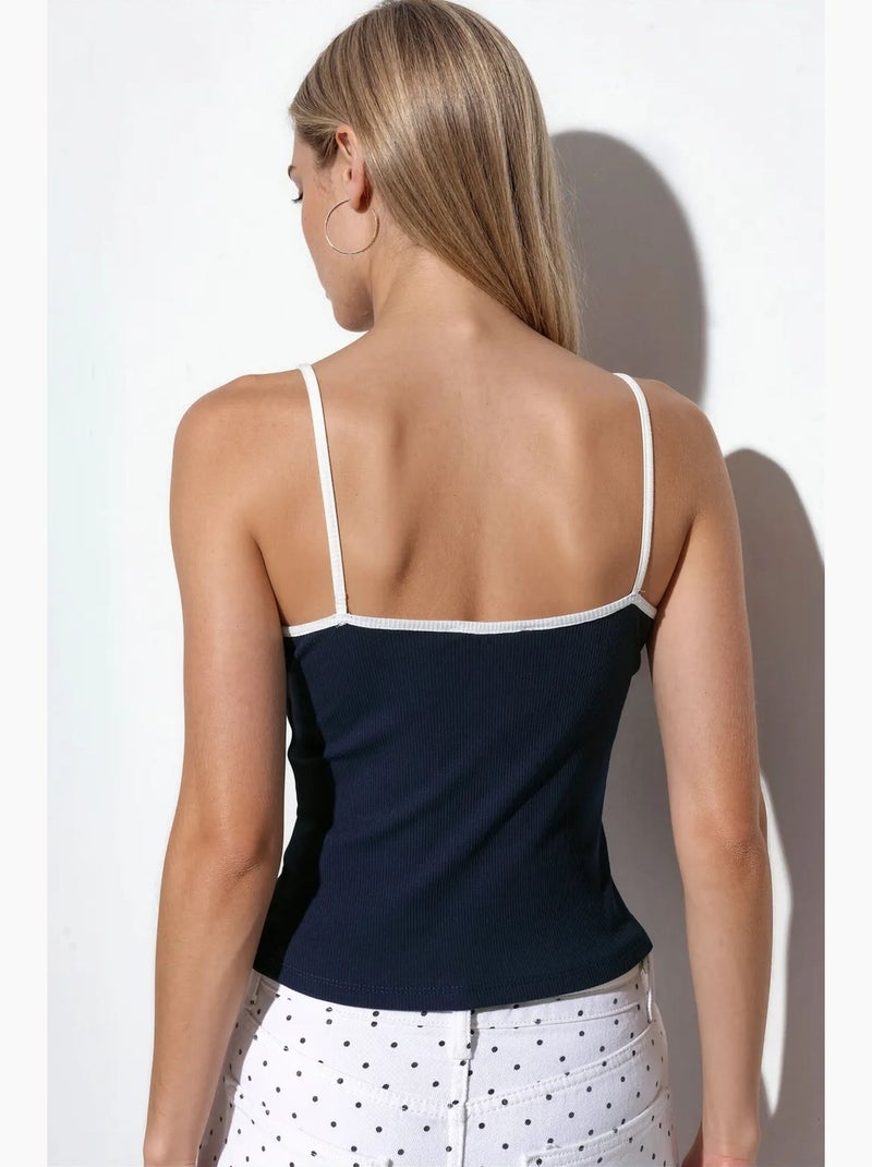 Regata camisola ajustada estampada busem Preto - Kiabi