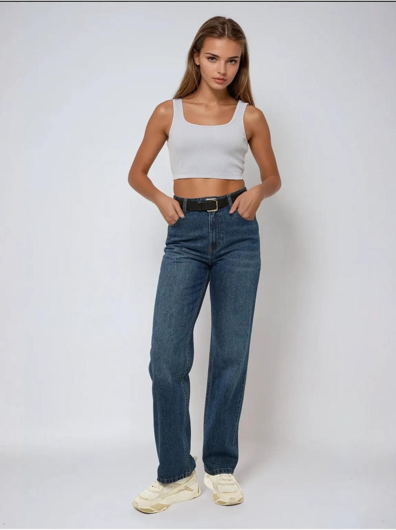 Regata cropped justa com gola redonda hiccup Branco - Kiabi