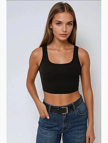 Regata cropped justa com gola redonda hiccup