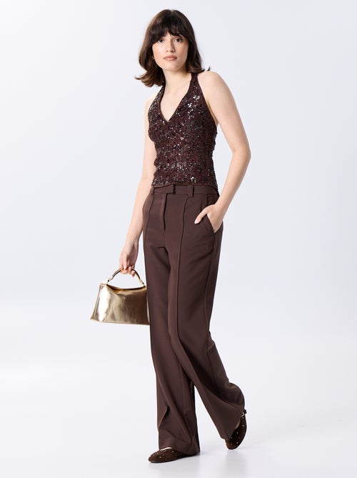 Regata de gola halter com lantejoulas - Kiabi