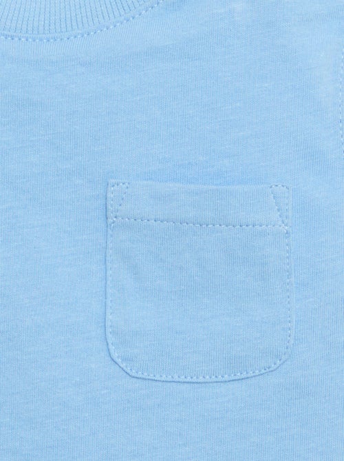 Regata em jersey de algodão com bolso no peito - Kiabi