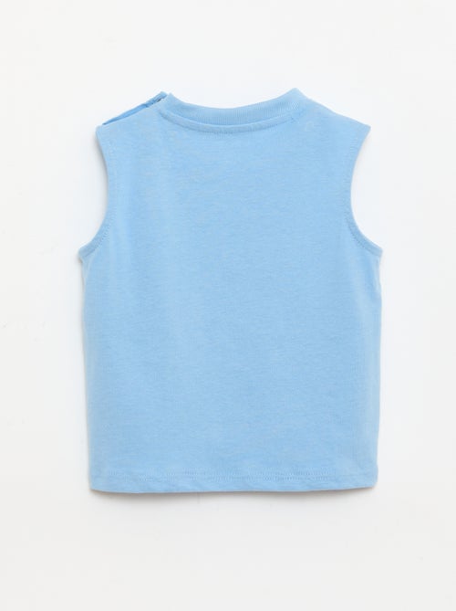 Regata em jersey de algodão com bolso no peito - Kiabi