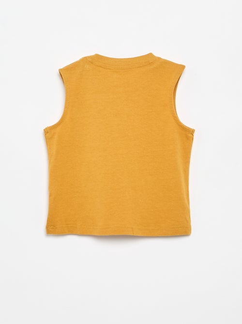 Regata em jersey de algodão com bolso no peito - Kiabi