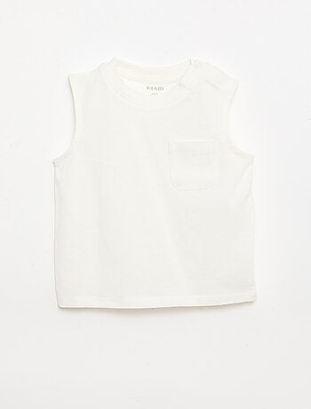 Regata em jersey de algodão com bolso no peito