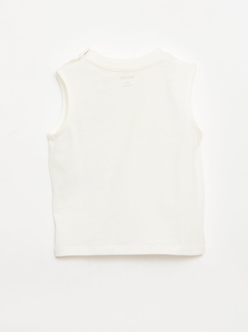 Regata em jersey de algodão com bolso no peito Branco - Kiabi
